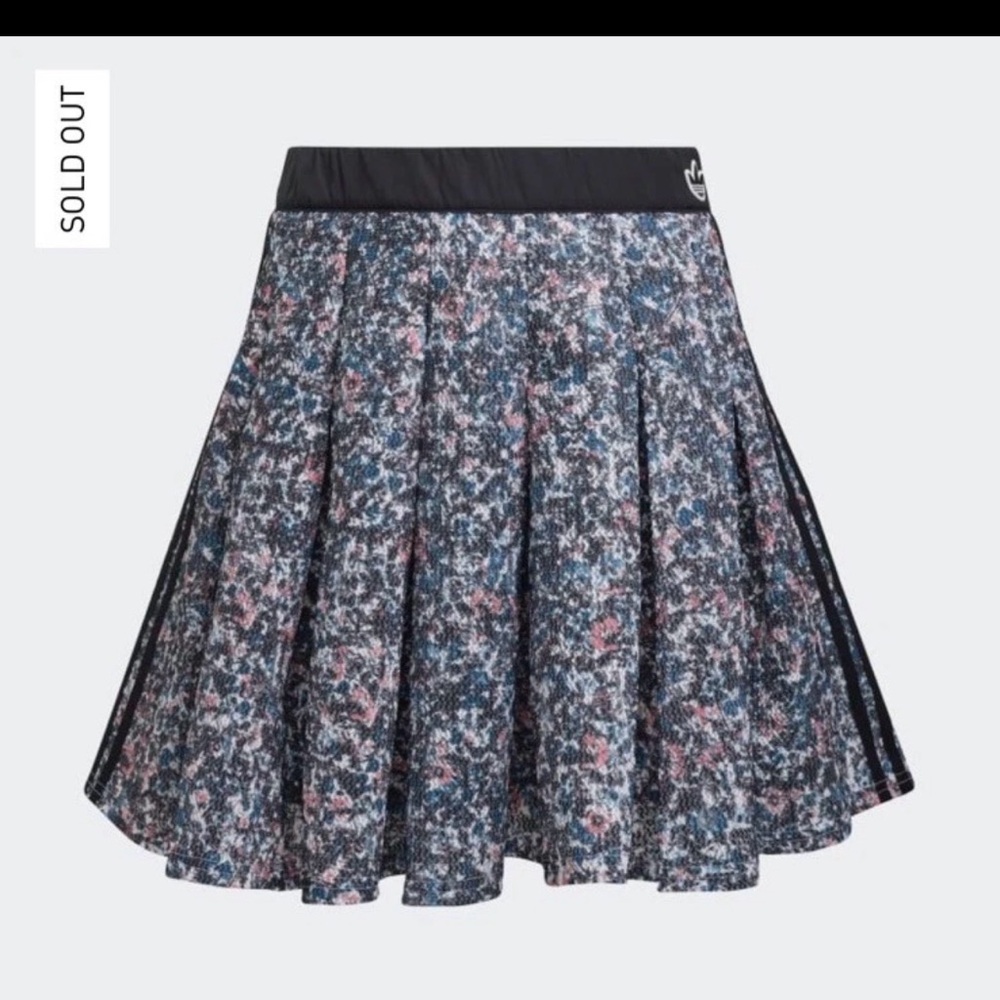 NWT Adidas Women's Sequin Floral Skater Skort - Blue and Pink